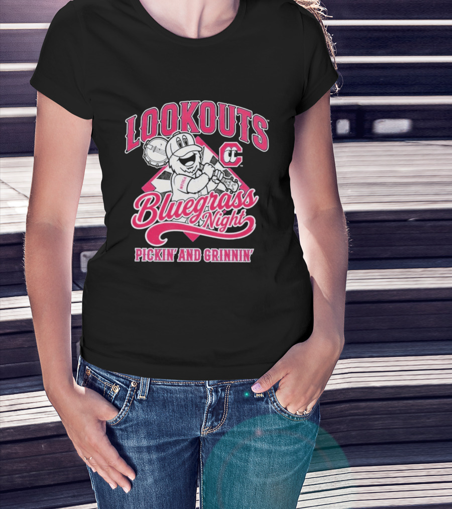 Lookouts Bluegrass Night Pickin' And Grinnin' Chattanooga Baseball C T-Shirt