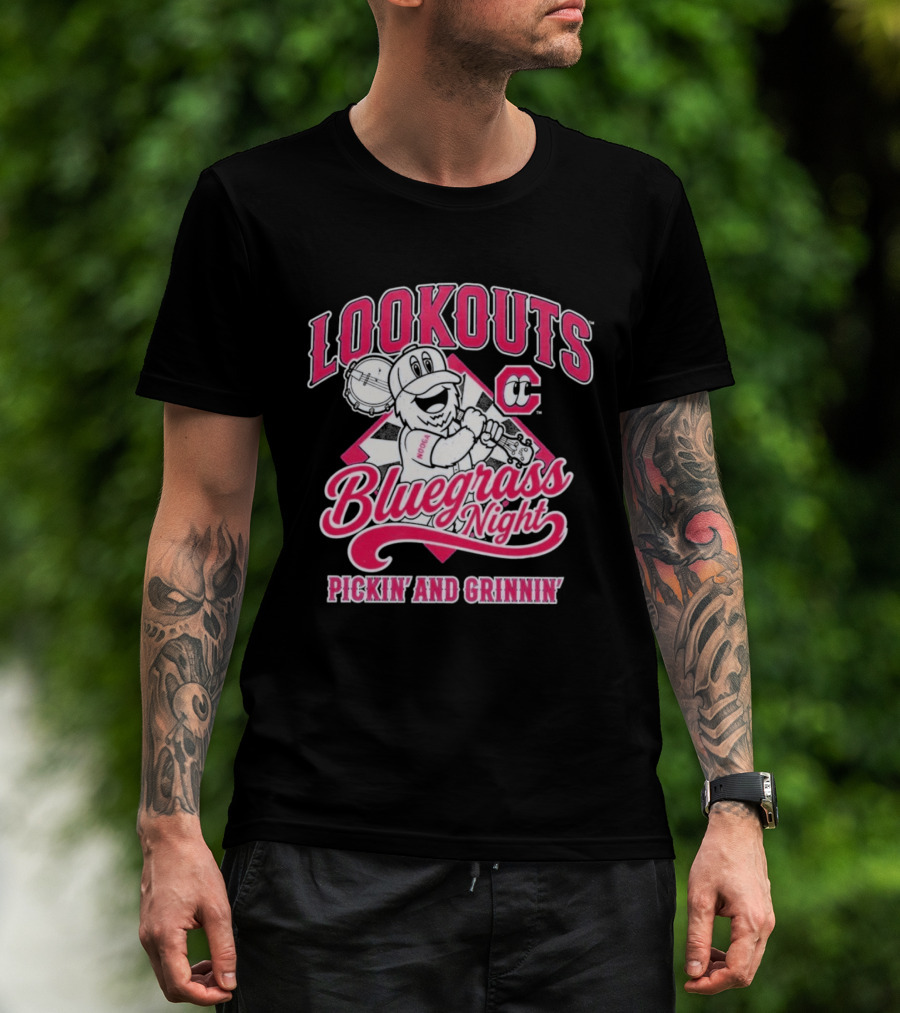 Lookouts Bluegrass Night Pickin' And Grinnin' Chattanooga Baseball C T-Shirt