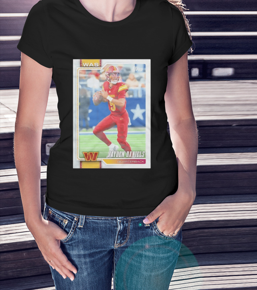 Jayden Daniels Washington Commanders Quarterback 2026 Topps Football T-Shirt