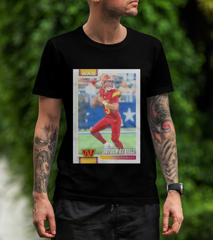 Jayden Daniels Washington Commanders Quarterback 2026 Topps Football T-Shirt