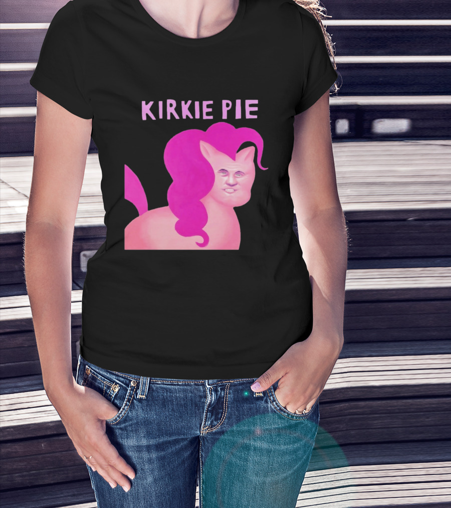 Kirkie Pie Pink Pony Cartoon Face T-Shirt