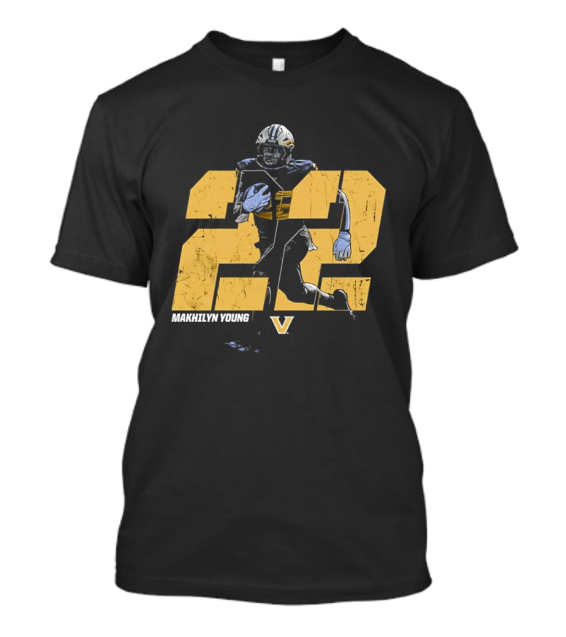 Makhilyn Young 22 Vanderbilt Commodores NCAA Football Player V T-Shirt