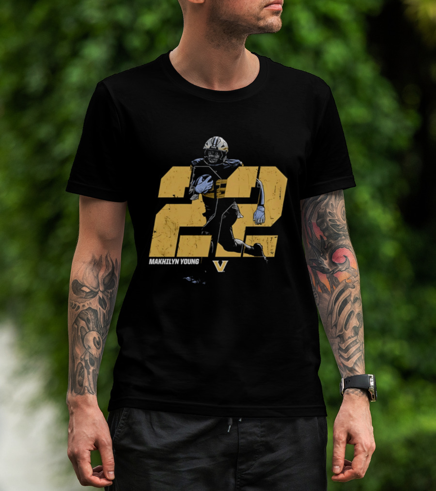 Makhilyn Young 22 Vanderbilt Commodores NCAA Football Player V T-Shirt