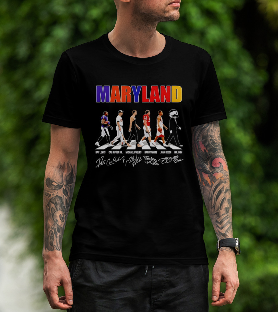 Maryland Ray Lewis Cal Ripken Jr Michael Phelps Randy White Juan Dixon Mr Boh T-Shirt