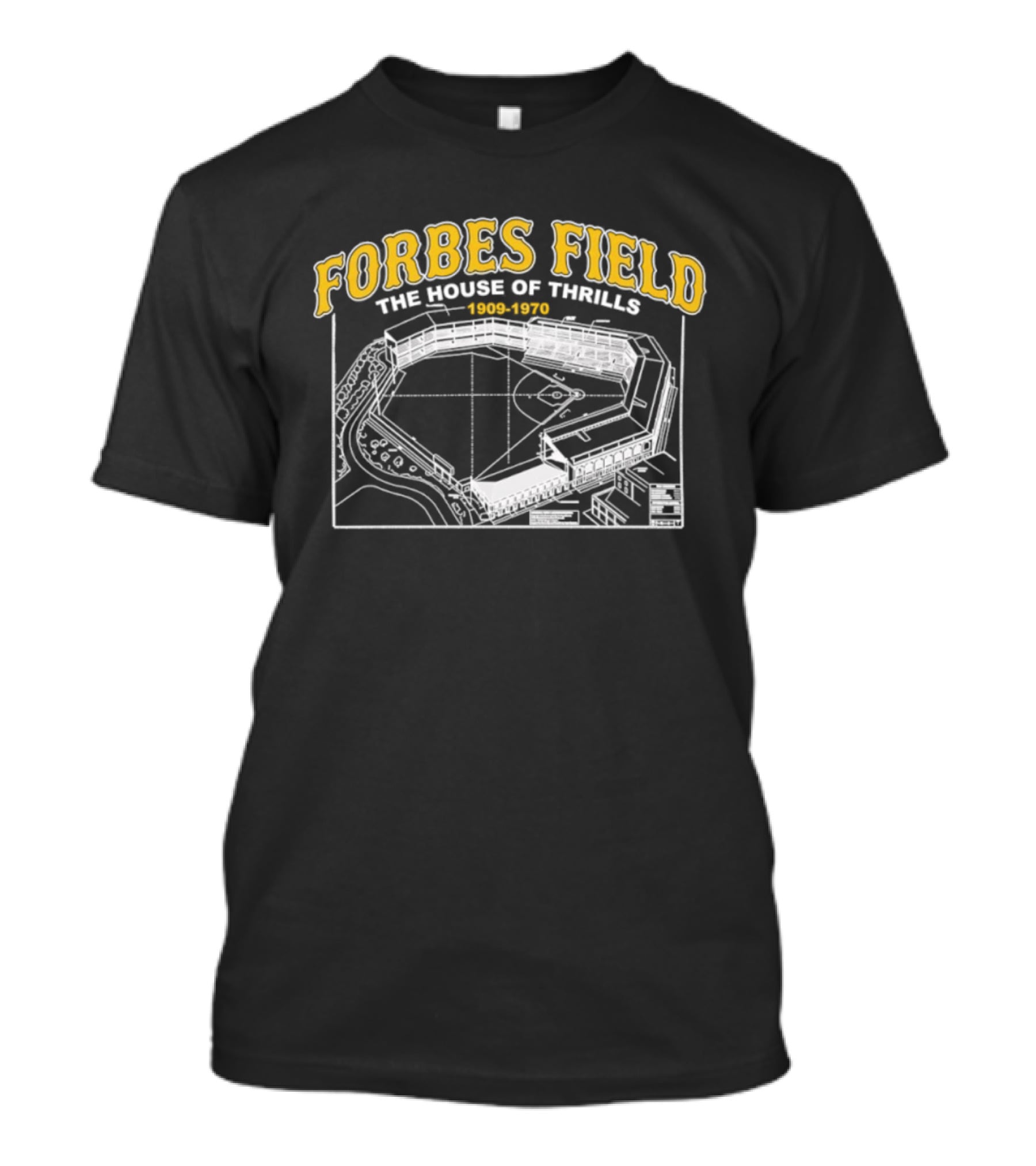 Forbes Field The House Of Thrills 1909 1970 Blueprint Pittsburgh PA T-Shirt