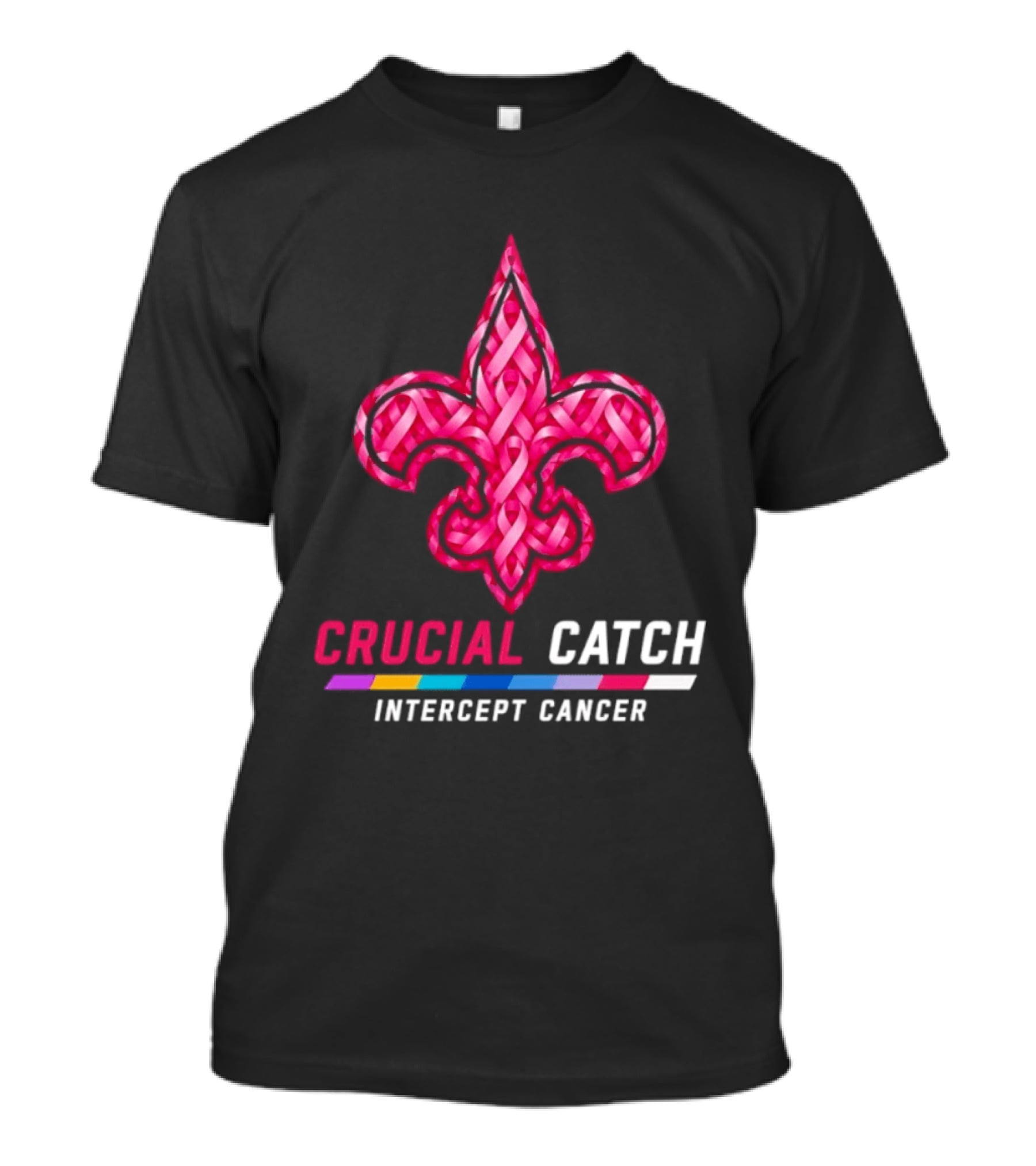 New Orleans Saints Fleur De Lis Crucial Catch Intercept Cancer 2026 T-Shirt