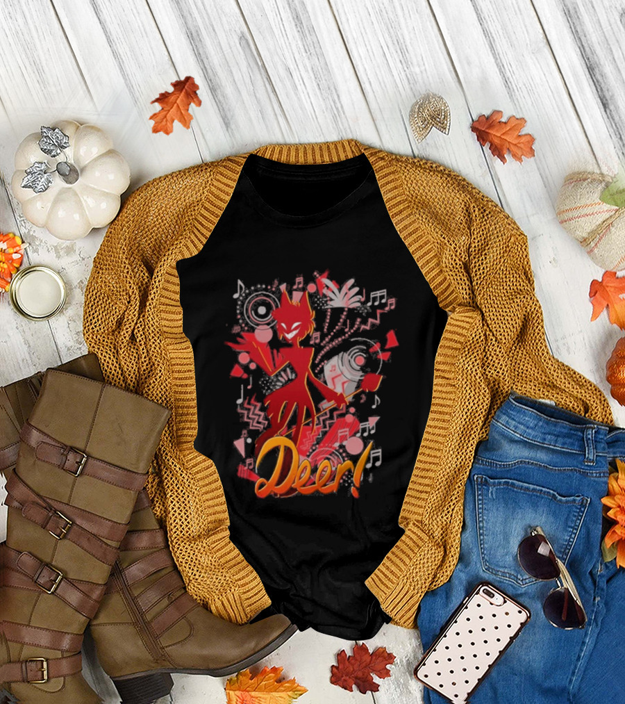 Alastor Hazbin Hotel Deer Music Radio T-Shirt