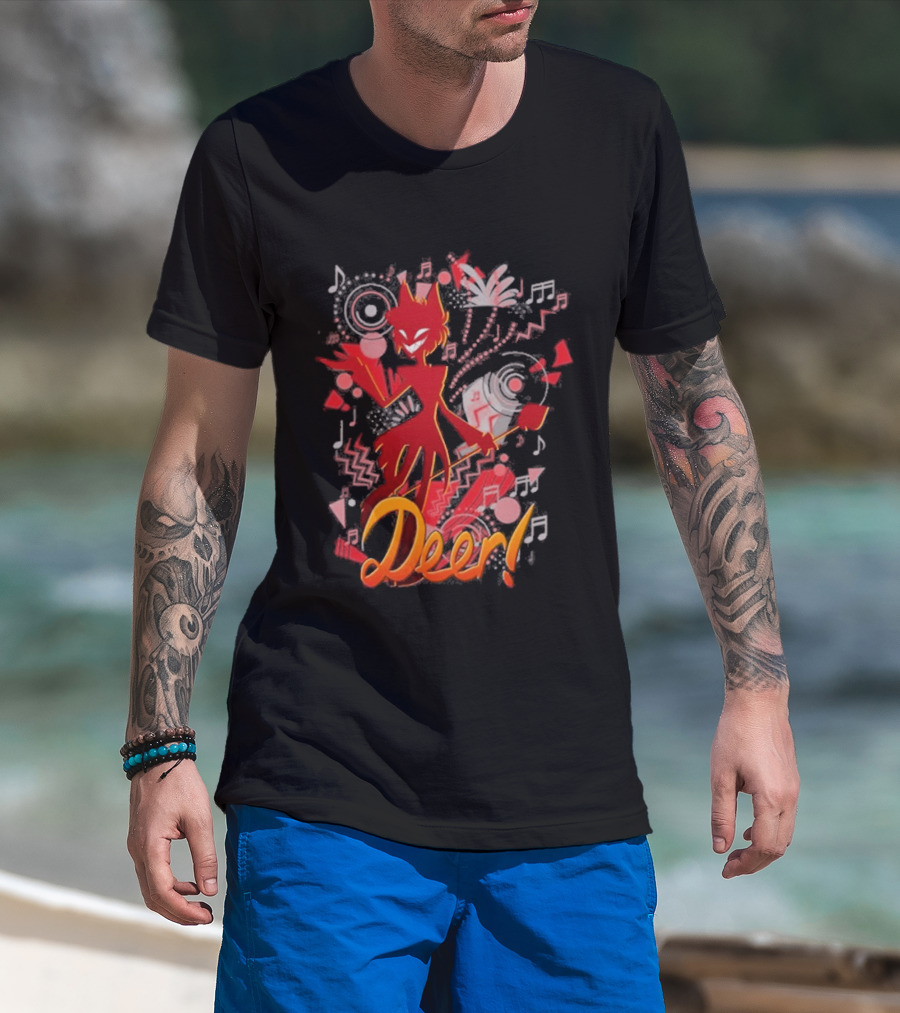 Alastor Hazbin Hotel Deer Music Radio T-Shirt