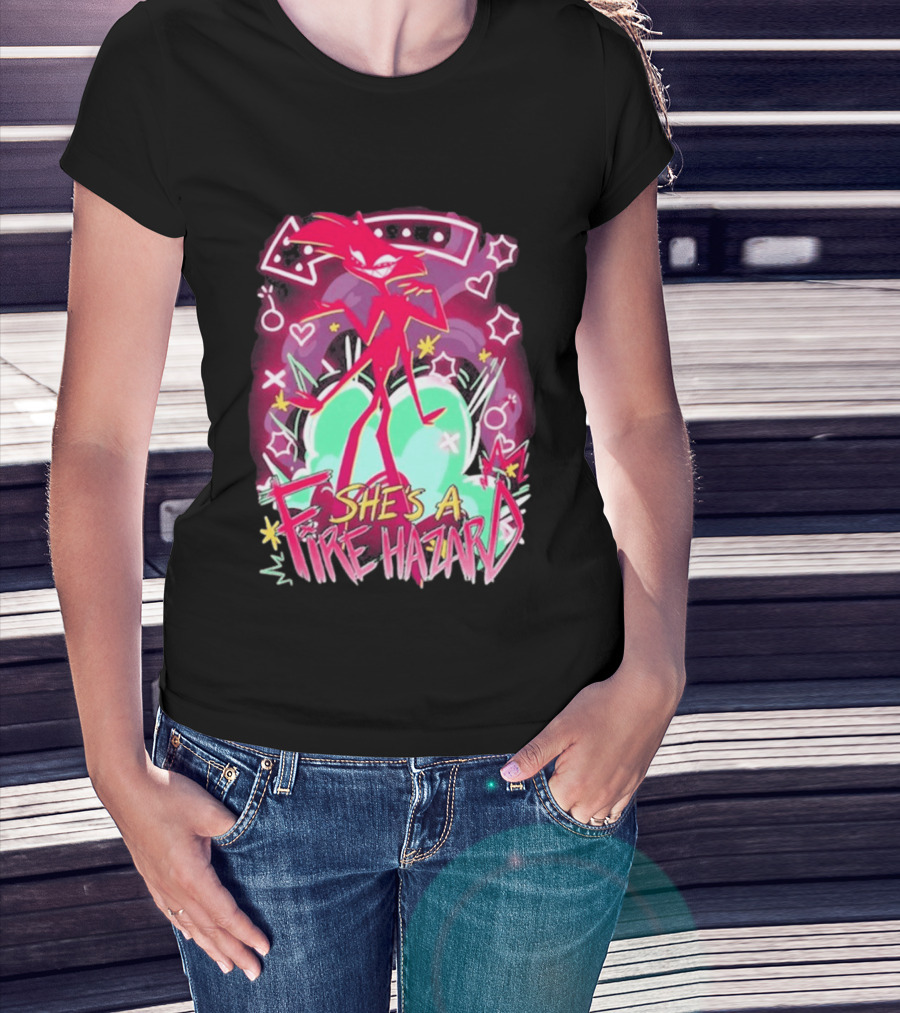 Hazbin Angel Dust She's A Fire Hazard T-Shirt