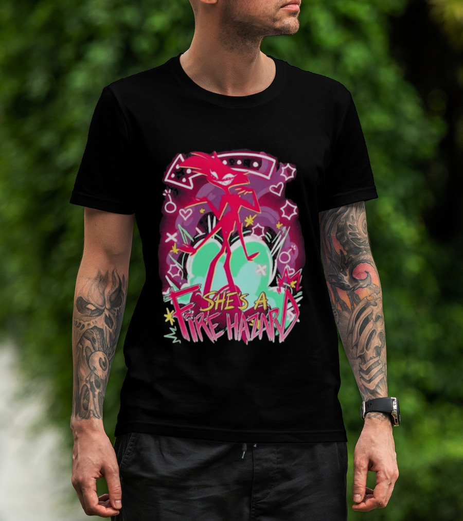 Hazbin Angel Dust She's A Fire Hazard T-Shirt