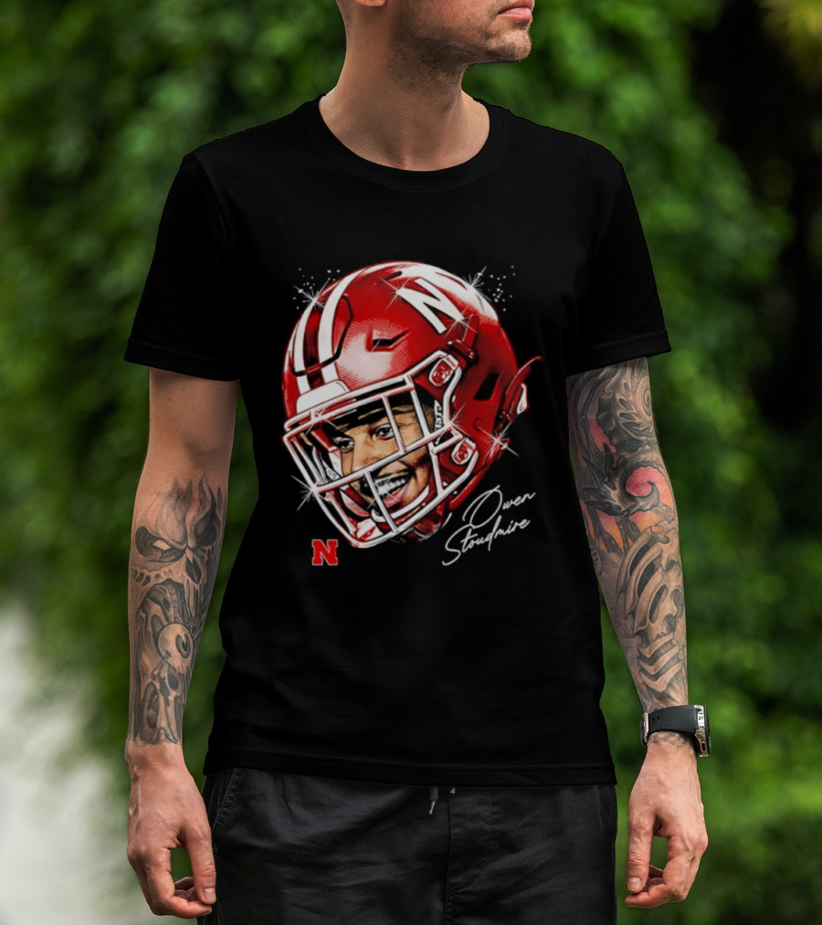 Owen Stoudmire Nebraska Cornhuskers Football Helmet T-Shirt