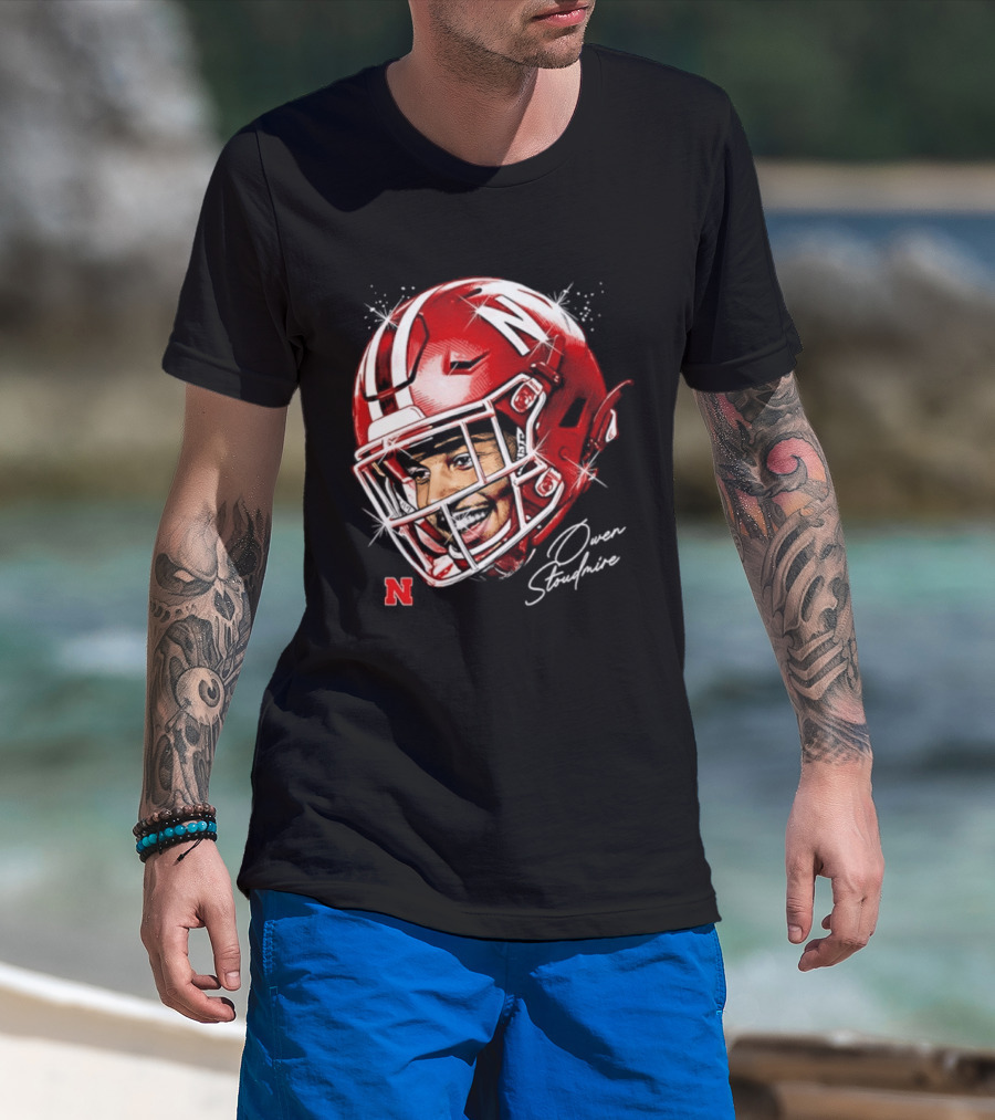 Owen Stoudmire Nebraska Cornhuskers Football Helmet T-Shirt