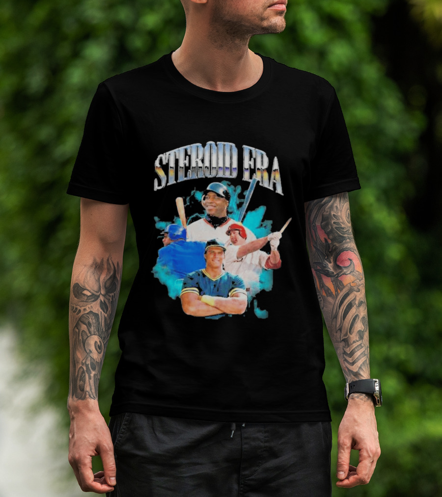 Steroid Era Baseball Players Montage With Bats And Uniforms T-Shirt