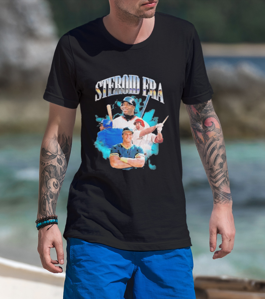 Steroid Era Baseball Players Montage With Bats And Uniforms T-Shirt
