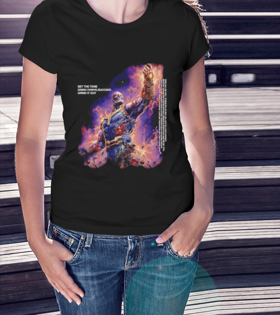 Thanos Set The Tone Grind Thrive Succeed Marvel Comics T-Shirt
