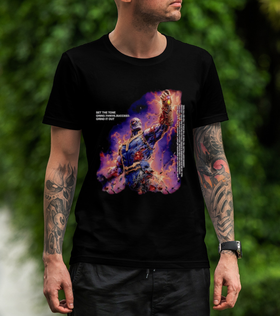 Thanos Set The Tone Grind Thrive Succeed Marvel Comics T-Shirt