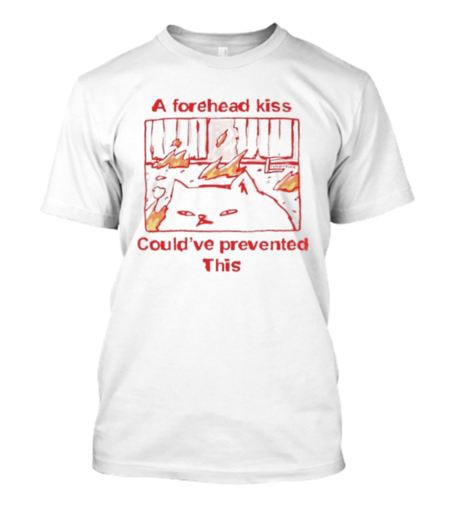 A Forehead Kiss Could Have Prevented This Cat Fire Scene T-Shirt
