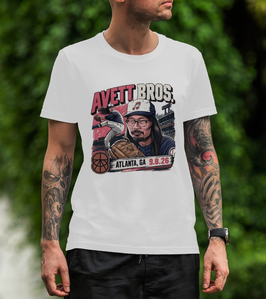 Avett Bros Baseball Themed Atlanta GA Sep 08 2026 Concert T-Shirt