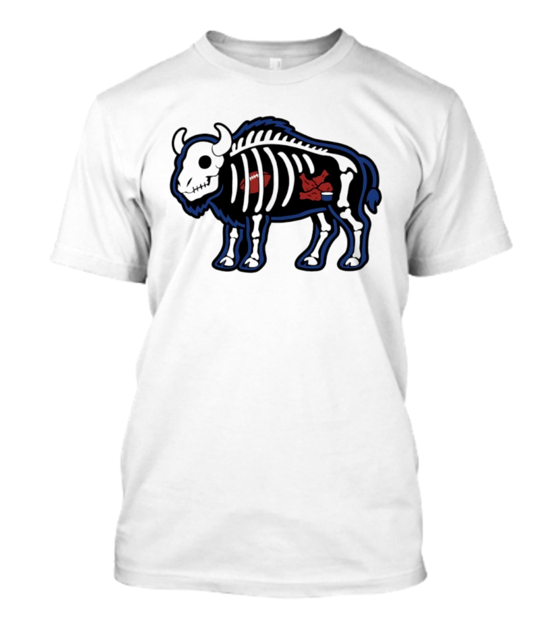 Buffalo Mafia Football X Ray Skeleton Drawing With Chicken Wings And Blue Cheese T-Shirt