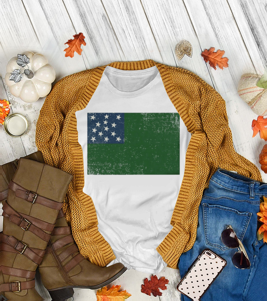 Vermont Historical Green Mountain Boys Flag Distressed T-Shirt
