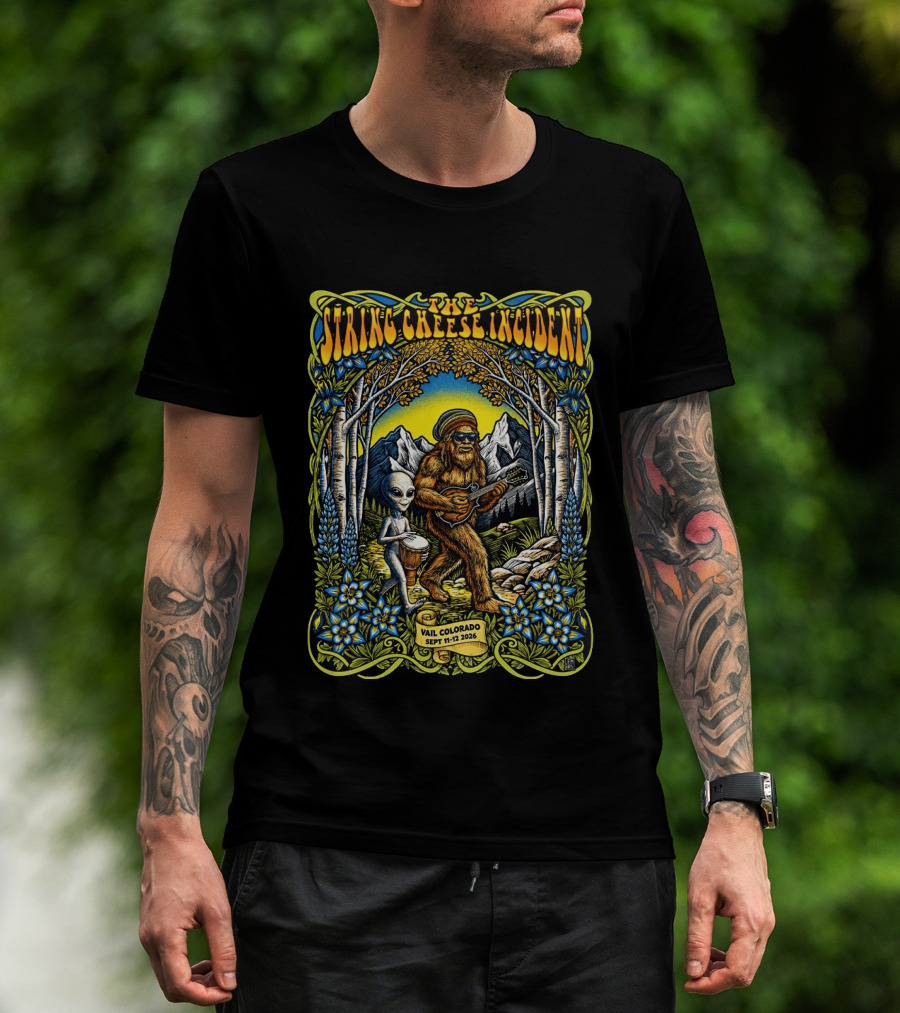 The String Cheese Incident Vail Colorado 2026 With Bigfoot And Alien Jam Session September 11 12 Event T-Shirt