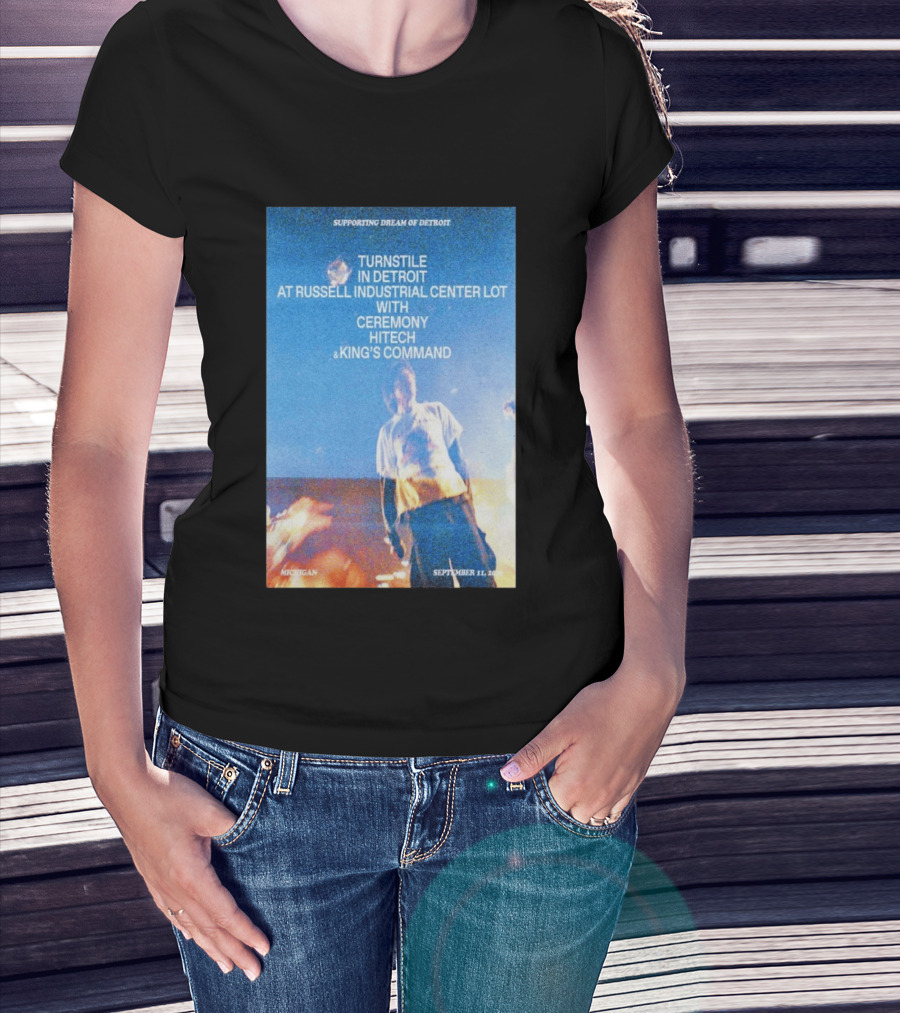 Supporting Dream Of Detroit Turnstile Russell Industrial Center Ceremony Hitech King's Command September 11 2026 Michigan T-Shirt