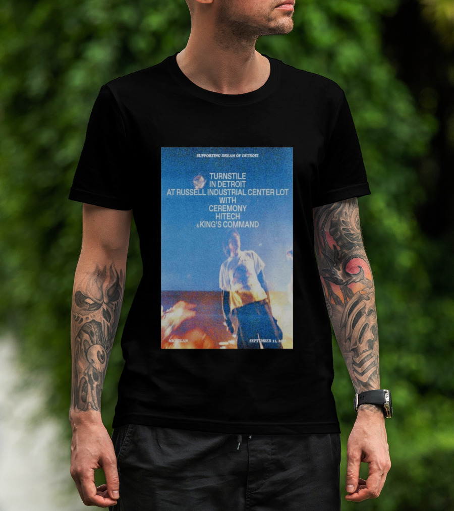 Supporting Dream Of Detroit Turnstile Russell Industrial Center Ceremony Hitech King's Command September 11 2026 Michigan T-Shirt