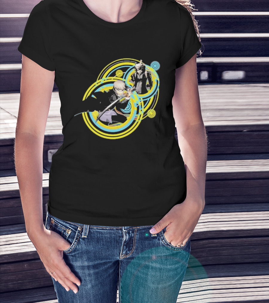 Persona 4 Revival Black Vibrant Character Artistry T-Shirt