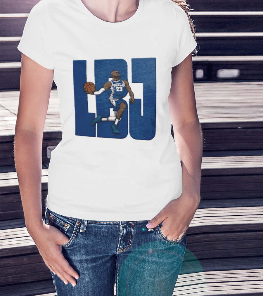 Philadelphia 76ers LBJ 23 Dribbling Basketball Caricature T-Shirt