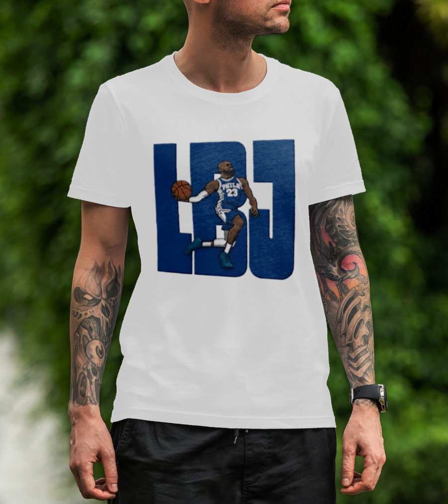 Philadelphia 76ers LBJ 23 Dribbling Basketball Caricature T-Shirt