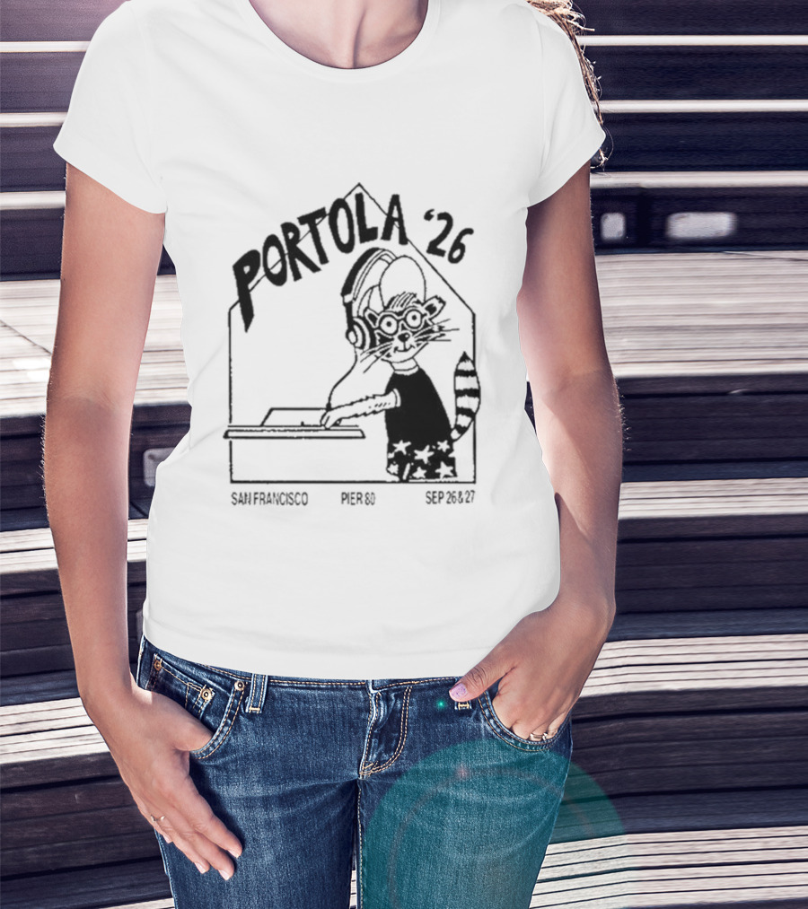 Portola 2026 San Francisco Festival DJ Cat T-Shirt