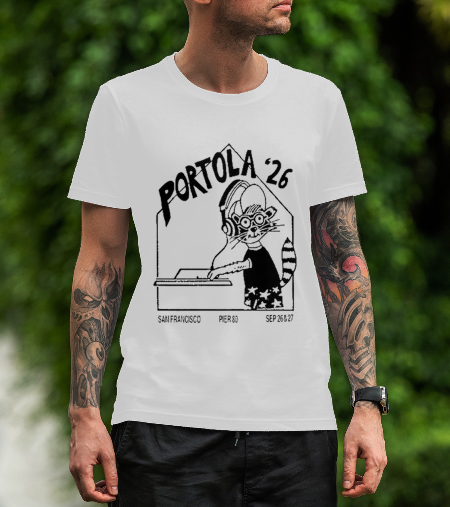 Portola 2026 San Francisco Festival DJ Cat T-Shirt