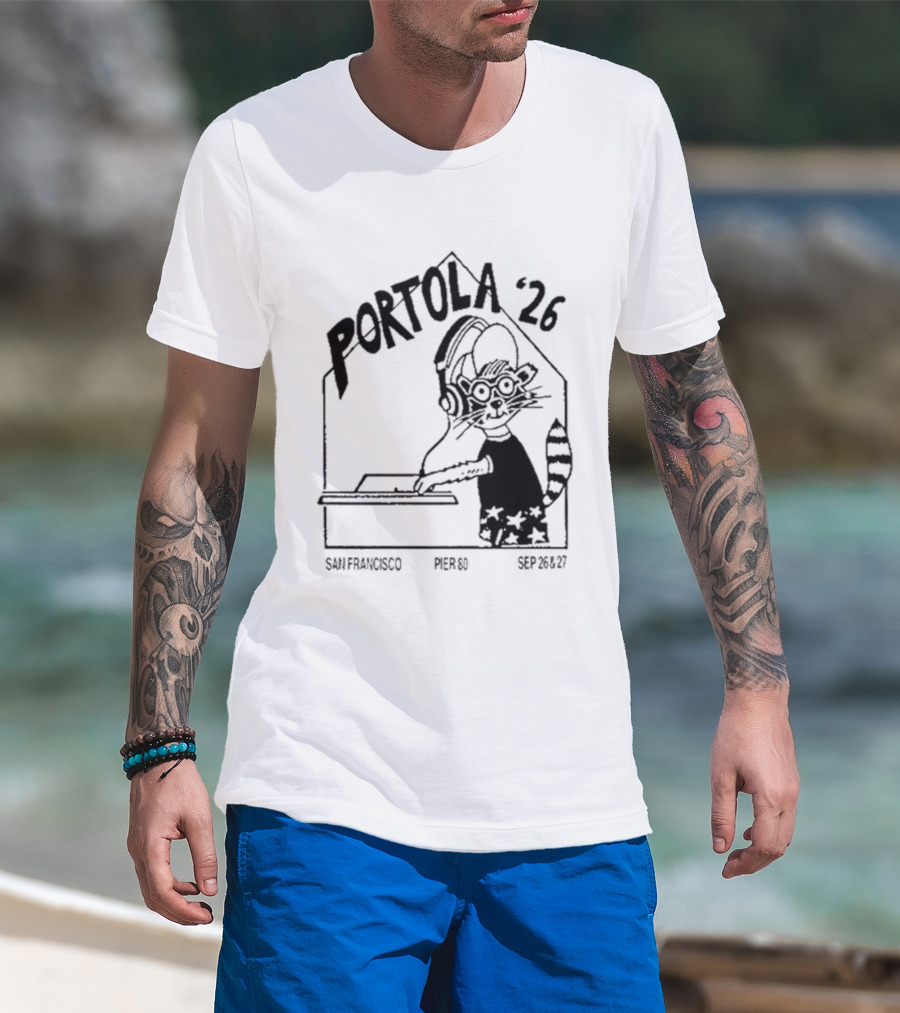 Portola 2026 San Francisco Festival DJ Cat T-Shirt
