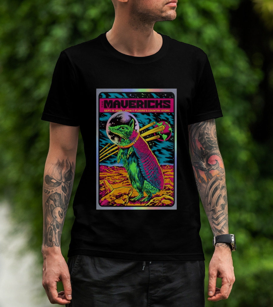 The Mavericks Sep 19 2026 Cosmic Armadillo Event John Floore Country Store Helotes TX T-Shirt