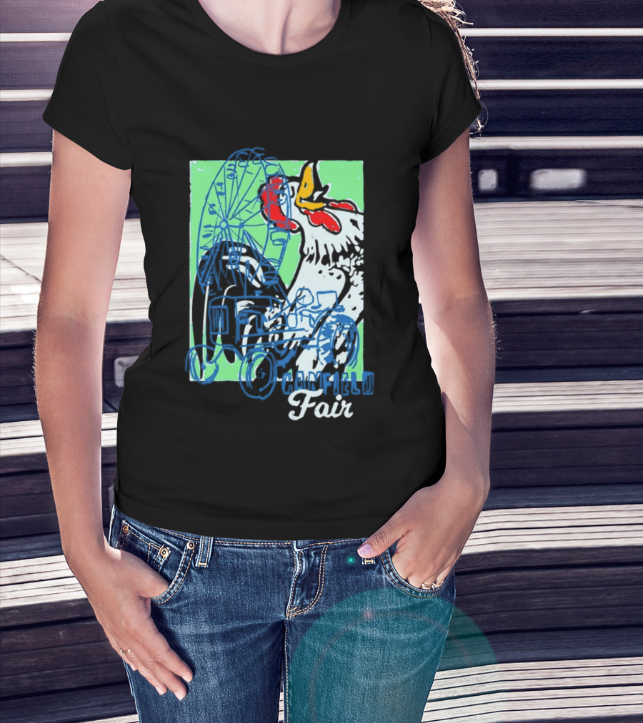 Canfield Fair Rooster Tractor Ferris Wheel Paint T-Shirt