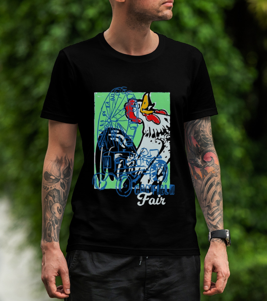 Canfield Fair Rooster Tractor Ferris Wheel Paint T-Shirt
