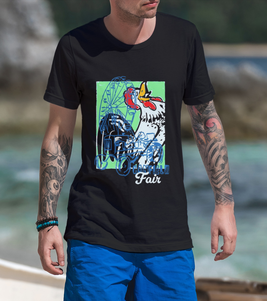 Canfield Fair Rooster Tractor Ferris Wheel Paint T-Shirt