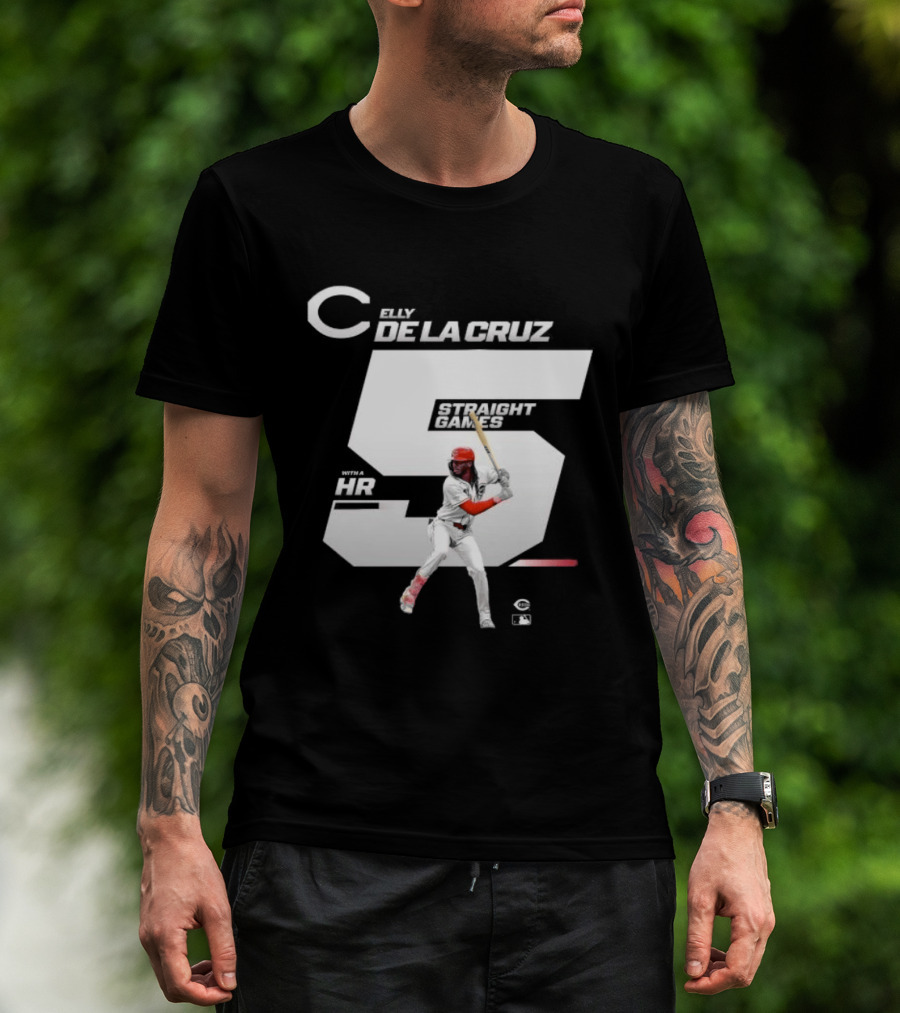 Elly De La Cruz 5 Straight Game 26 HR Baseball Player T-Shirt