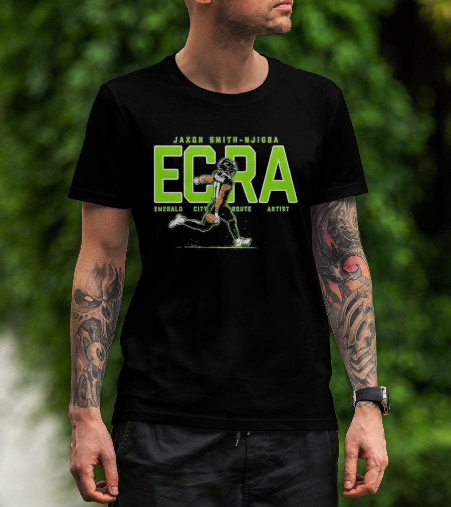 Jaxon Smith Njigba ECRA Emerald City Route Artist T-Shirt