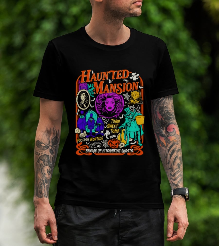 Haunted Mansion Madame Leota Beware Of Hitchhiking Ghosts Foolish Mortals Halloween T-Shirt