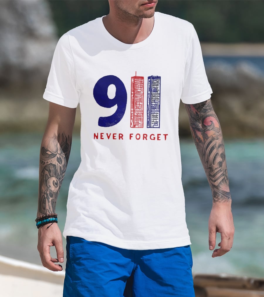 9/11 Never Forget Twin Towers American Patriotism T-Shirt