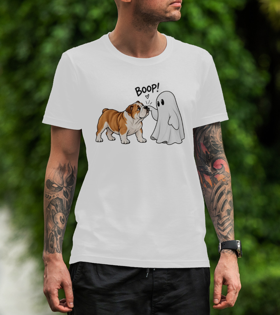 Bulldog Boop Ghost Halloween T-Shirt