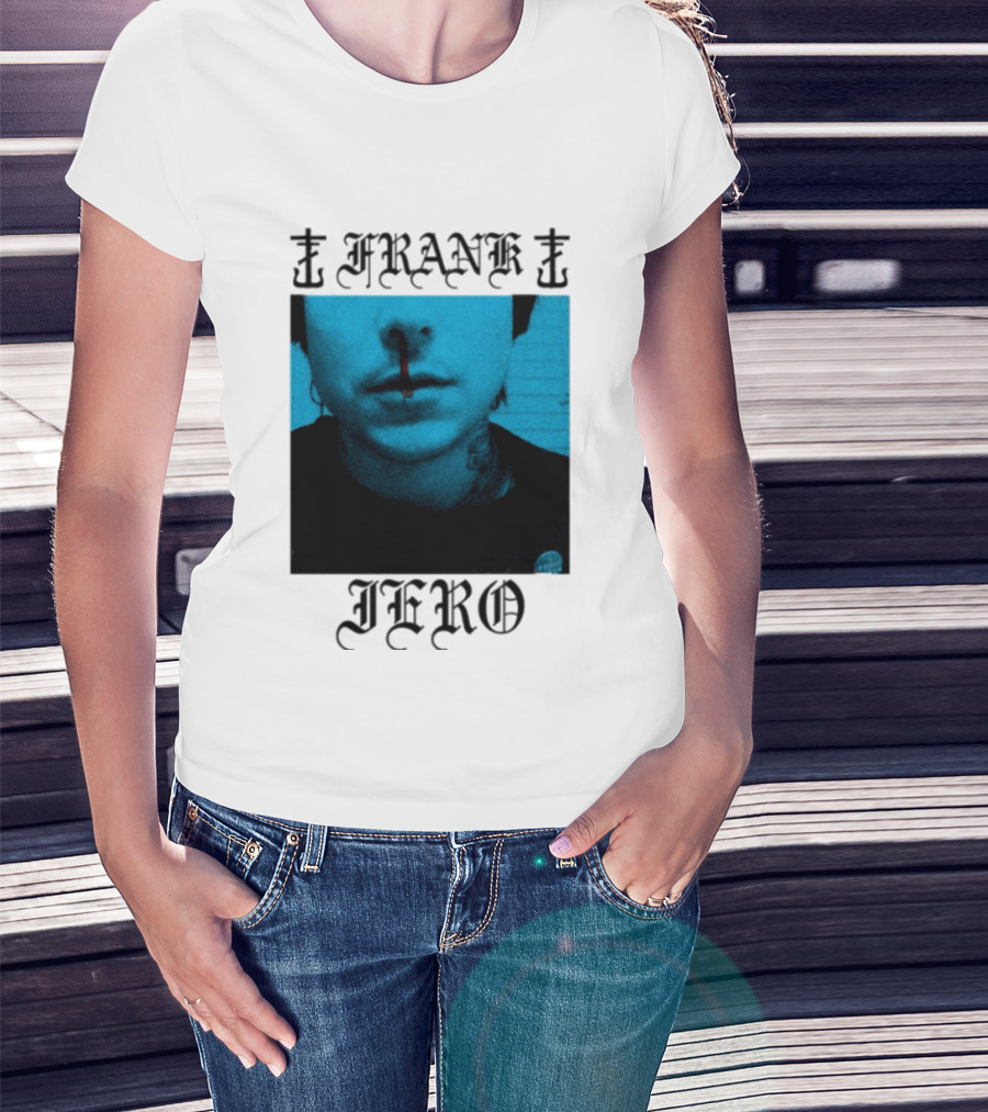 FRANK IERO Bloody Nose Blue White T-Shirt