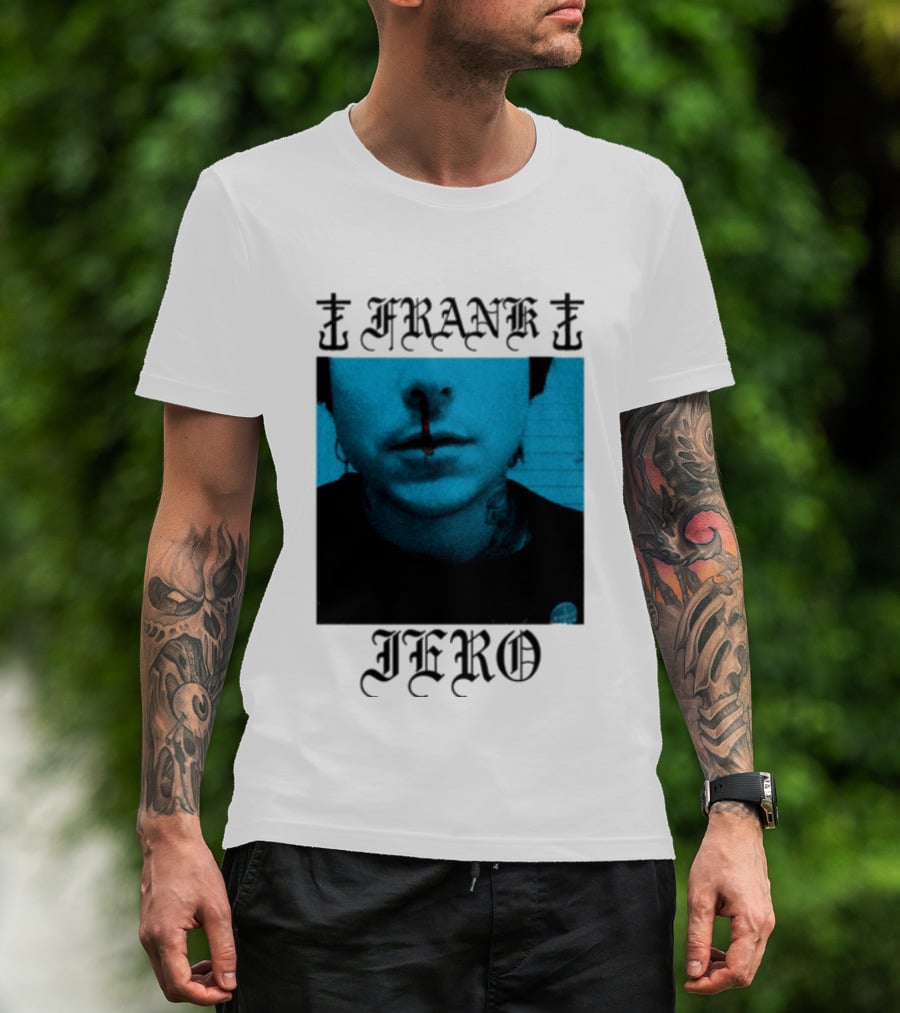 FRANK IERO Bloody Nose Blue White T-Shirt