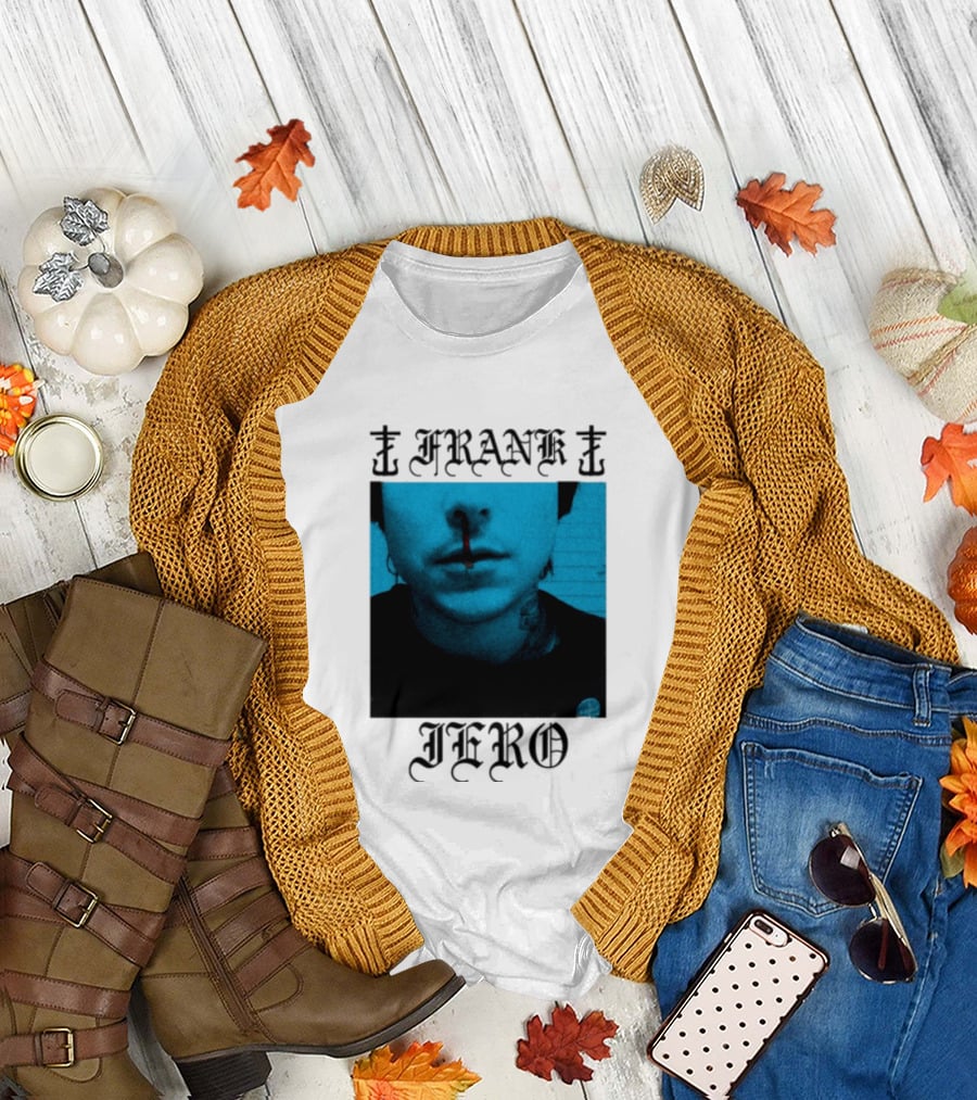 FRANK IERO Bloody Nose Blue White T-Shirt