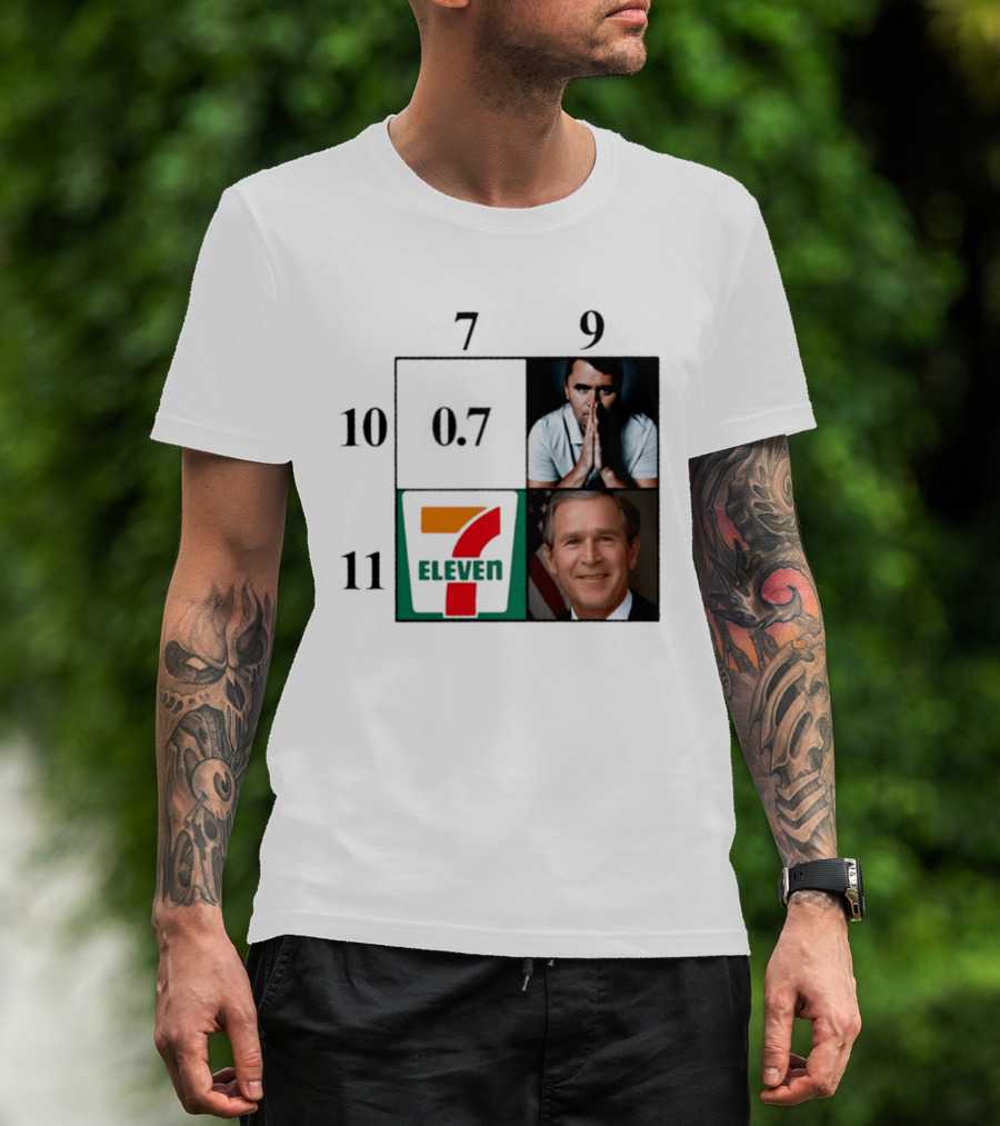 7 Eleven 07 George W. Bush Charlie Kirk Punnett Square 9 10 11 T-Shirt