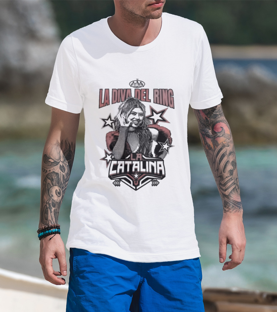 La Catalina AAA La Diva Del Ring Wrestling Star Crowned Glory T-Shirt