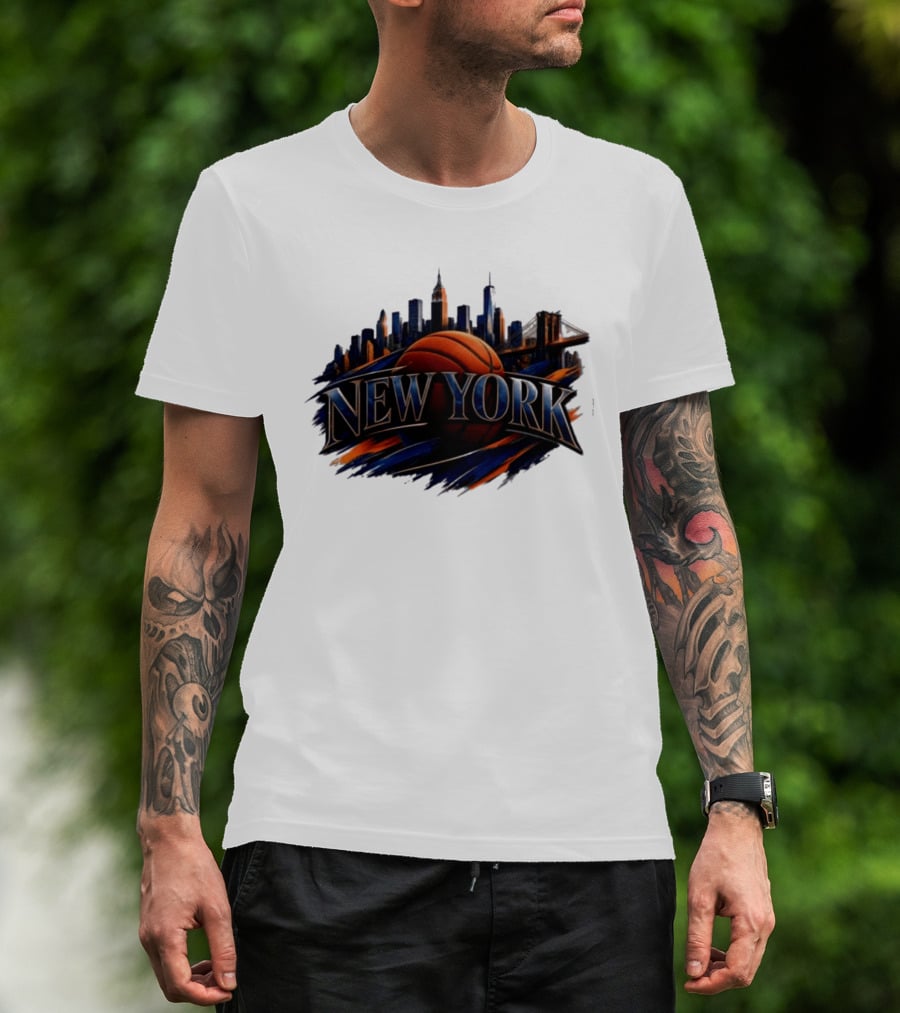 New York Basketball Skyline Cityscape T-Shirt