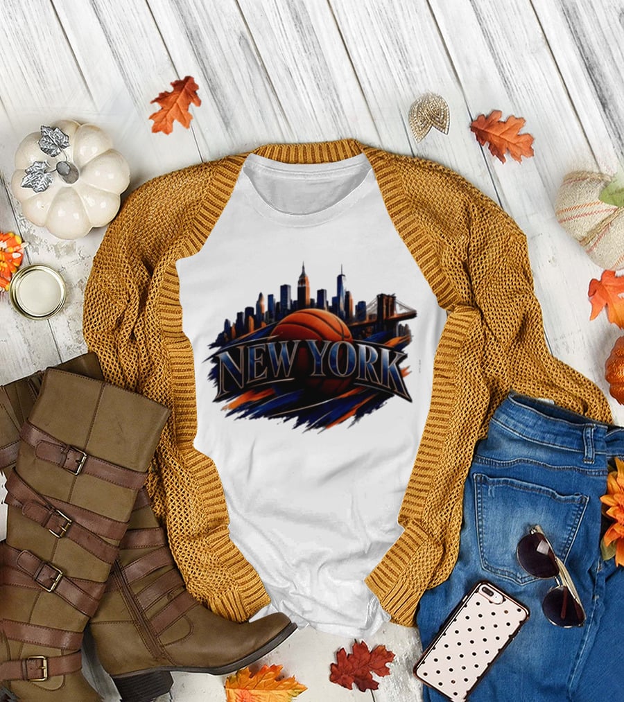 New York Basketball Skyline Cityscape T-Shirt