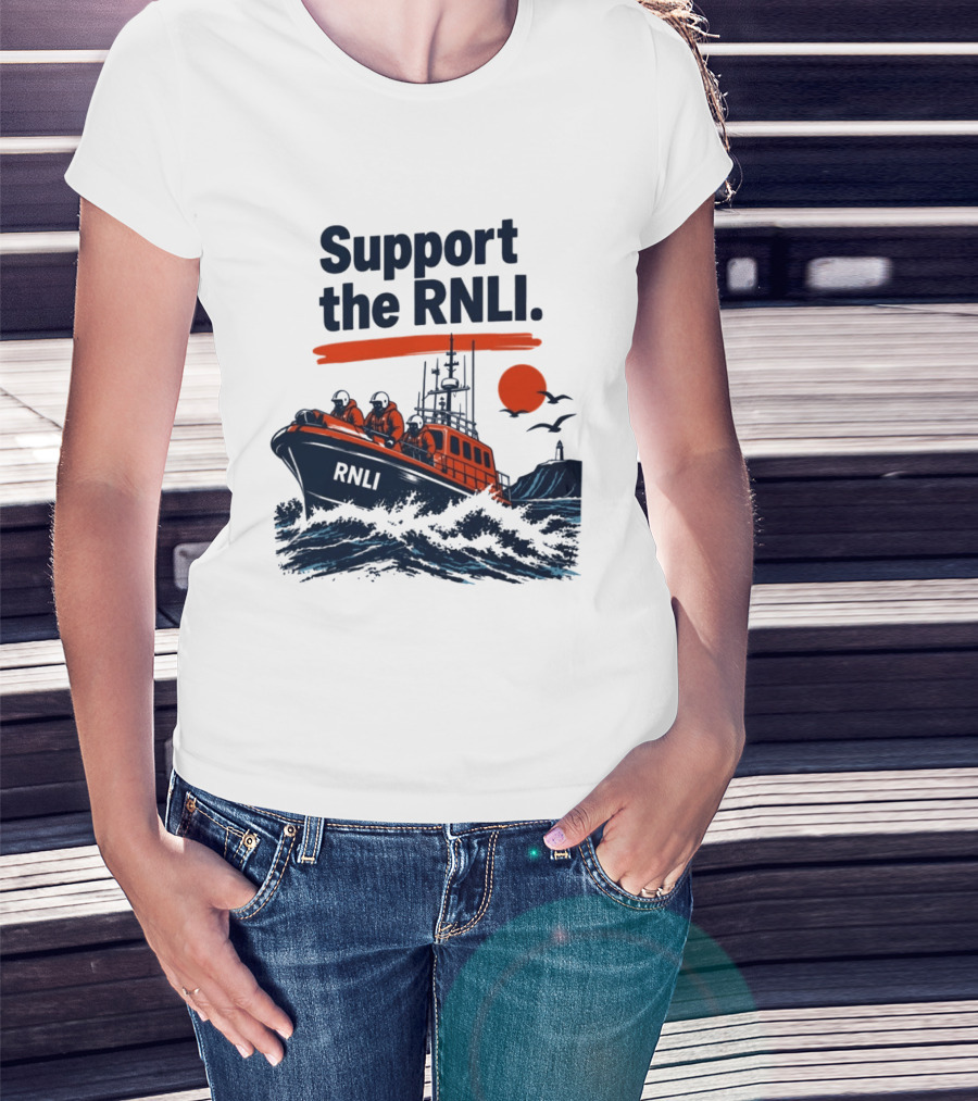 Support The RNLI Lifeboat Rescue At Sea T-Shirt